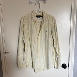 Ralph Lauren Yellow Stripe Button-Down Shirt - Men's L